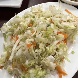 Cole slaw, with vinegar.