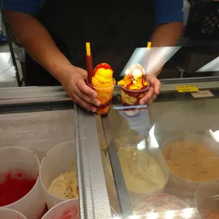 Small diablitos: one is only mango and one is mix of mango and limon. $4.50 each.