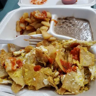 Migas, patatas, y frijoles.   Ahhhhmazing!