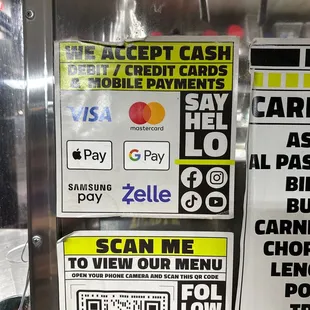 They accept Cards, Mobile Payments, and even Zelle! :)