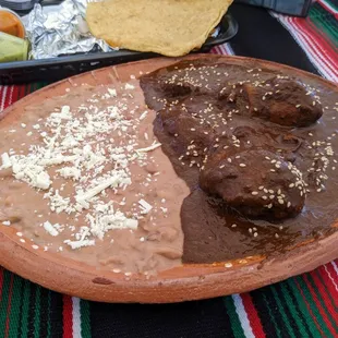 Chicken mole with homemade tortillas