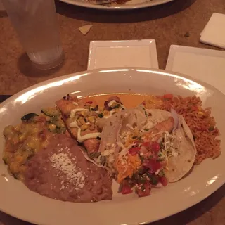 Fish Taco, Diablo Chico, Shrimp Empanada