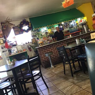 Traditional lunch counter with the ever present owner!