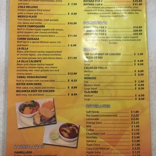 the menu