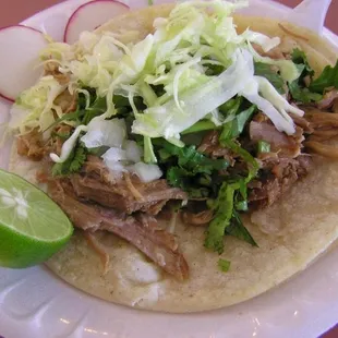 This taco is like food porn to me.   Oh yea baby, squeeze that lime.