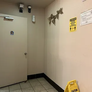 Women's restroom exit
