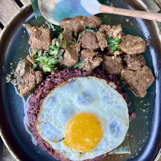 Steamed Riceberry Rice