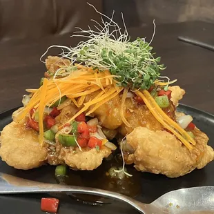 Signature Crispy Fish in Sweet chili Sauce!  Huge pieces... perfect for sharing!