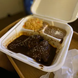 Chicken Mole , Rice and Beans