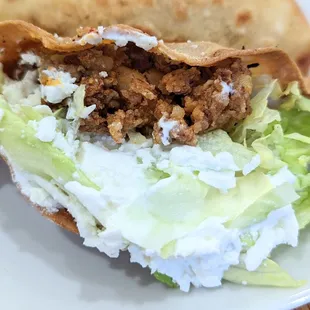 Choripapa: Chorizo mixed with mashed potatoes in