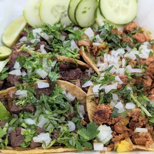 Cabeza and Al Pastor tacos