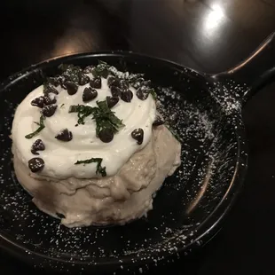 Mint chocolate chip panna cotta