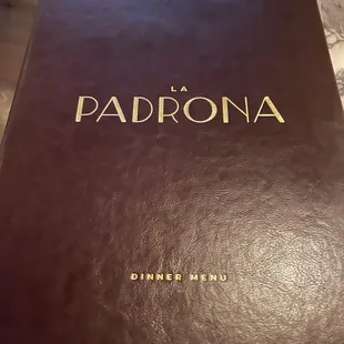 Menu cover