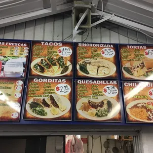 Better photo of the menu