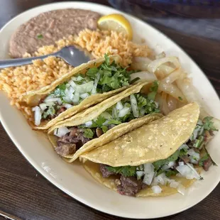 3 taco plate - Lengua and barbacoa