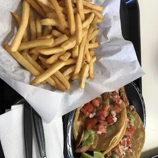 fries &amp; chicken tacos