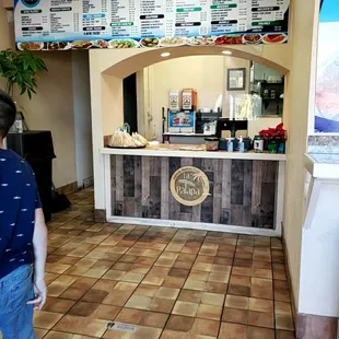  man standing in front of the counter