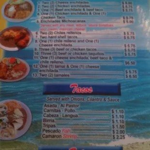 the menu
