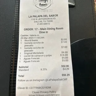 Receipt to remember the rip off ..