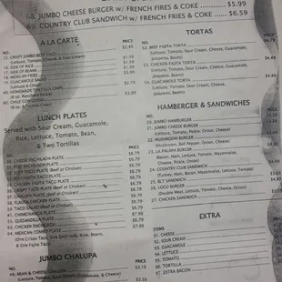 Menu..sorry abt the pic quality