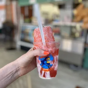 Strawberry ice slushy