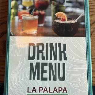 Drink menu cover