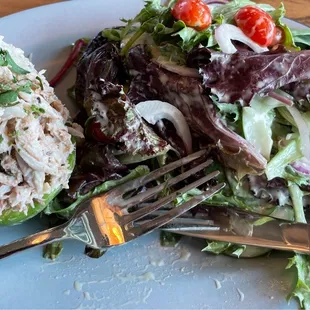 Crab Avocado Salad (heavy on the crab meat) and DElish