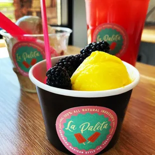 Mango with blackberries!