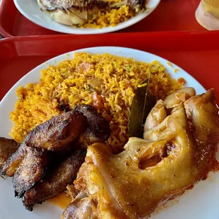 Pig foot; chicken