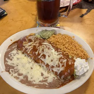 Chicharron La Palma Wet Burrito plate  10/10