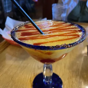 Mangoneada alcoholic beverage.