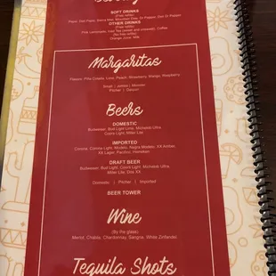 the menu
