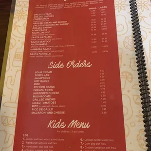 the menu