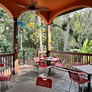 Beautiful outdoor setting.    This is the best place to sit