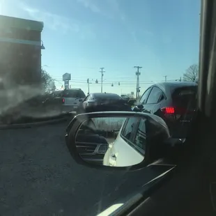 a side view mirror of a car