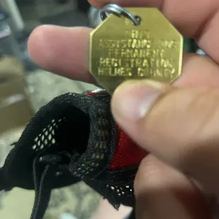 Photo of the service dog's county issued License he claimed could be ordered on the internet.