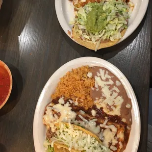 two plates of mexican food