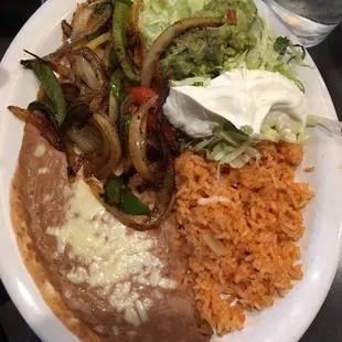 Fajita quesadilla? Came out without quesadilla shell.