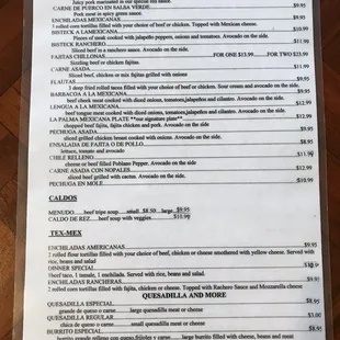 menu