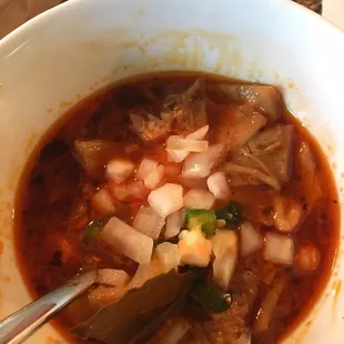 Menudo is delicious and the servings feed at least 2 people.