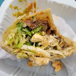 Chicharron Gordita $6.99 [July 2024]. Small but filling