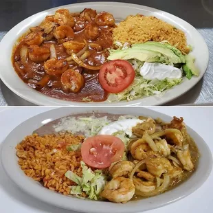 Camaron  a la Diabla. Grilled shrimp with your choice of sauce.