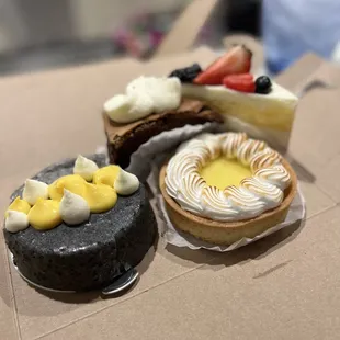 a variety of desserts