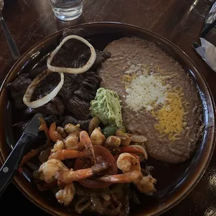 Carne Asada con 4 Camarones