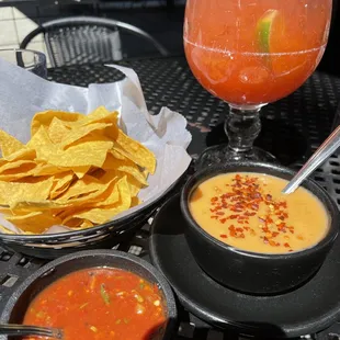 Chips, salsa, and queso (Insta: @badtothebite)