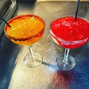Mango Margarita and Strawberry Margarita