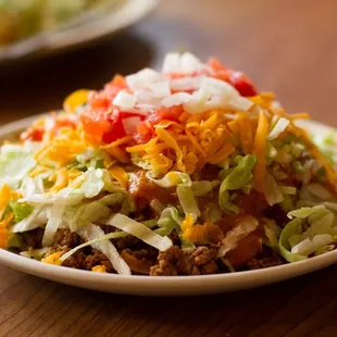 a plate of taco salad