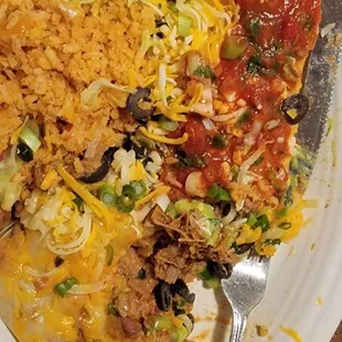 Beef chimichanga plate
