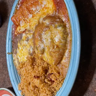 3item 3 Items Platos de Combinacin Taquitos, Enchiladas, Chile Relleno