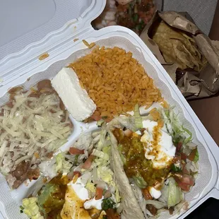 mexican food in a styrofoam container